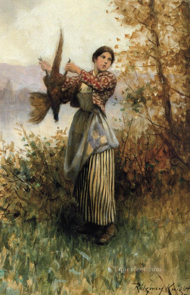 A Pheasant in Hand countrywoman Daniel Ridgway Knight Oil Paintings